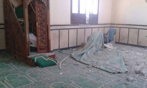 الانقلاب يقصف المسجد الوحيد بقرية أبو طويلة بالشيخ زويد